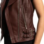 Burgundy Leather Vest Womens USA