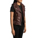 Burgundy Leather Vest Womens United States