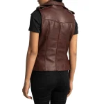 Burgundy Leather Vest Womens US