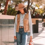 Leather Fringe Vest Womens US