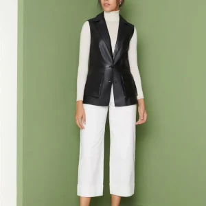 Long Leather Vest Womens