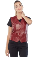 Red Leather Vest Womens United States