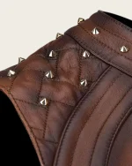 Studded Leather Vest Womens US