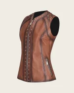 Studded Leather Vest Womens USA