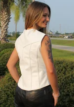 White Leather Vest Womens USA