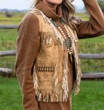Womens Fringe Leather Vest