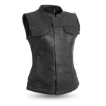 Womens Leather Biker Vest