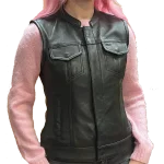 Womens Leather Motorcycle Vest