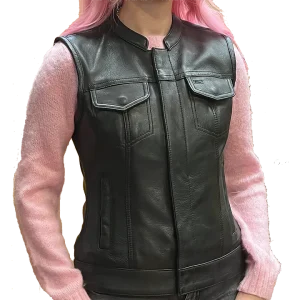 Womens Leather Motorcycle Vest