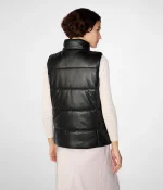 Womens Leather Puffer Vest USA