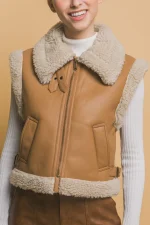 camel leather vest womens USA