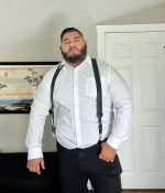 Big and tall leather suspender
