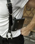 leather gun holster suspenders