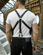 leather suspenders with holster