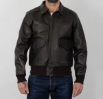 Front view of A-2 Flight Jacket Civil Edition in cowhide leather