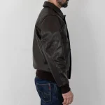 Minimalist A-2 jacket without military patches worn outdoors