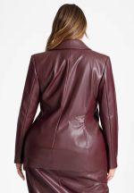 Plus Size Leather Blazer
